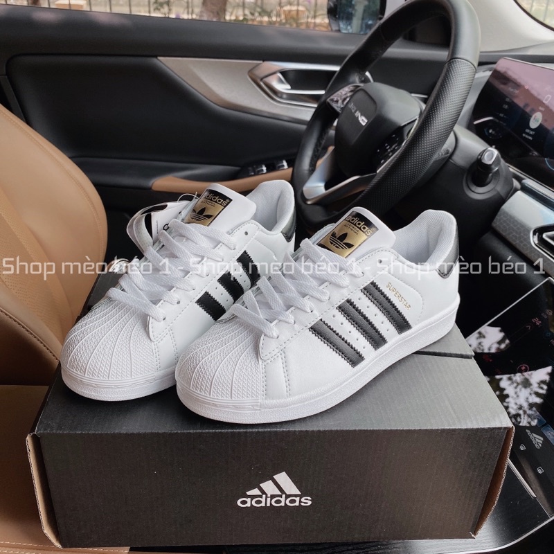 Giày thể thao das super star mũi sò kẻ sọc gáy đen fullbox