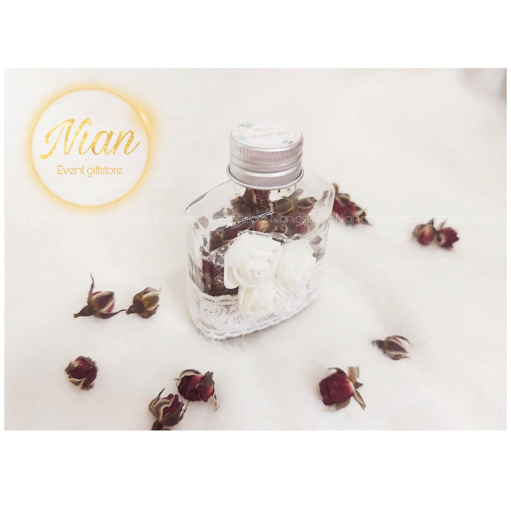 🎁Quà Đáp Lễ - Set 20🎁 Chai thủy tinh vuông trang trí <Virgin Rose> phong cách thanh lịch