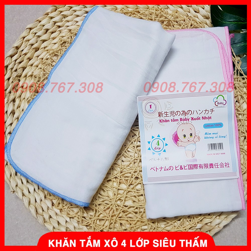 Khăn Tắm Xô 4 Lớp Siêu Thấm Cho Bé Sơ Sinh - BTT00556