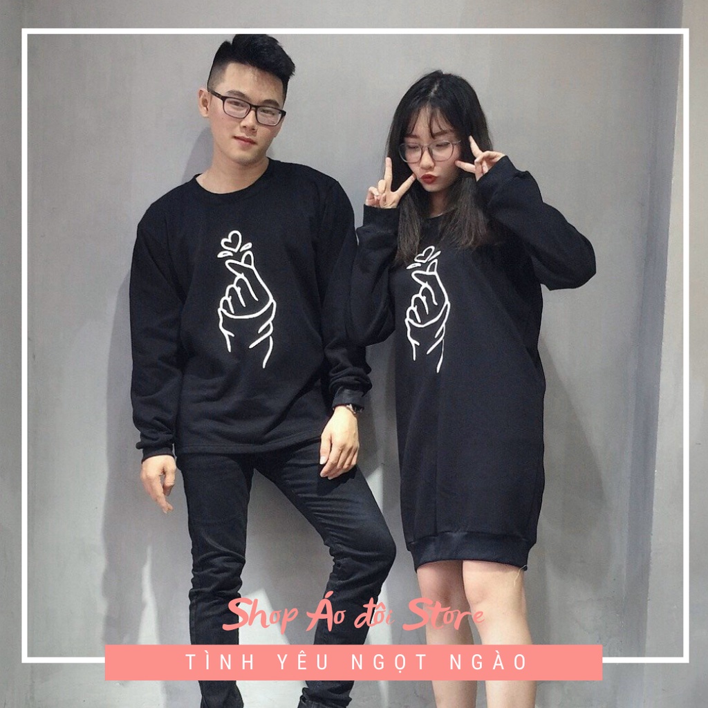 Đồ đôi nam nữ  thu đông gồm áo sweater nam và váy sweater nữ, chất liệu thun cotton cao cấp ! Hình chụp thật !