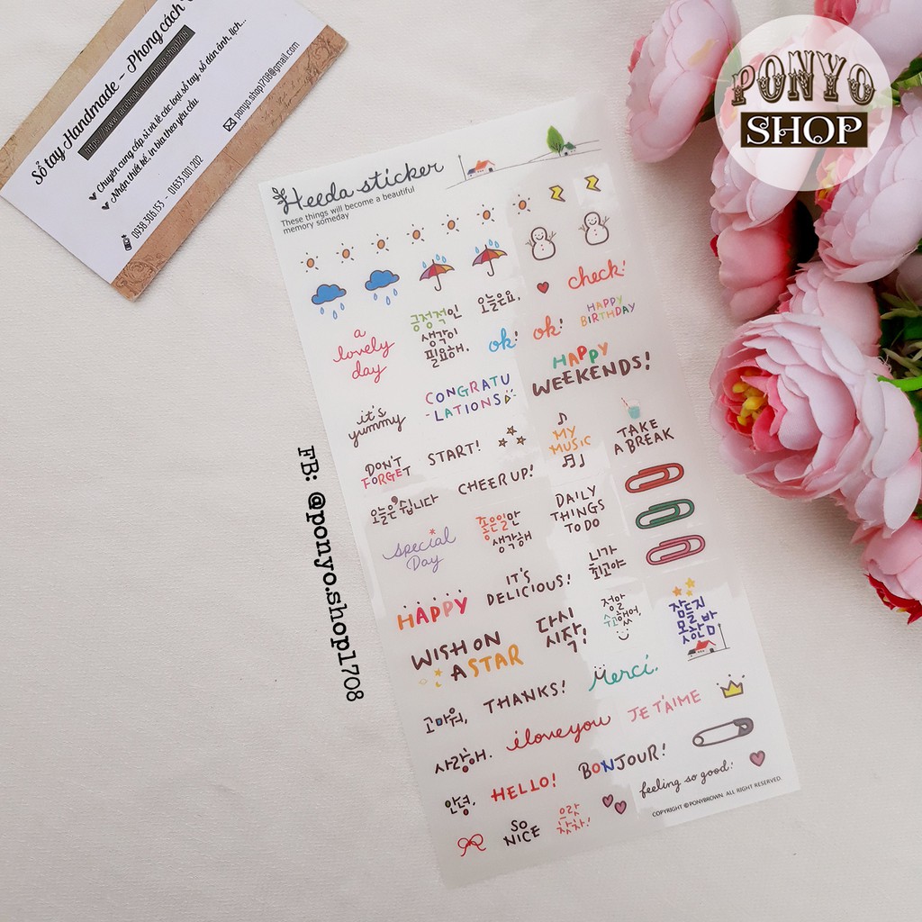 👒 Bộ 6 sticker cô bé Heeda dễ thương trang trí sổ tay