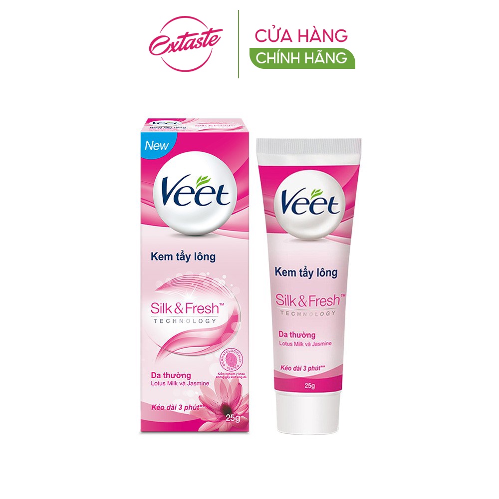 Kem tẩy lông Veet Silk And Fresh cho da thường sạch trong 3 phút 25/50g