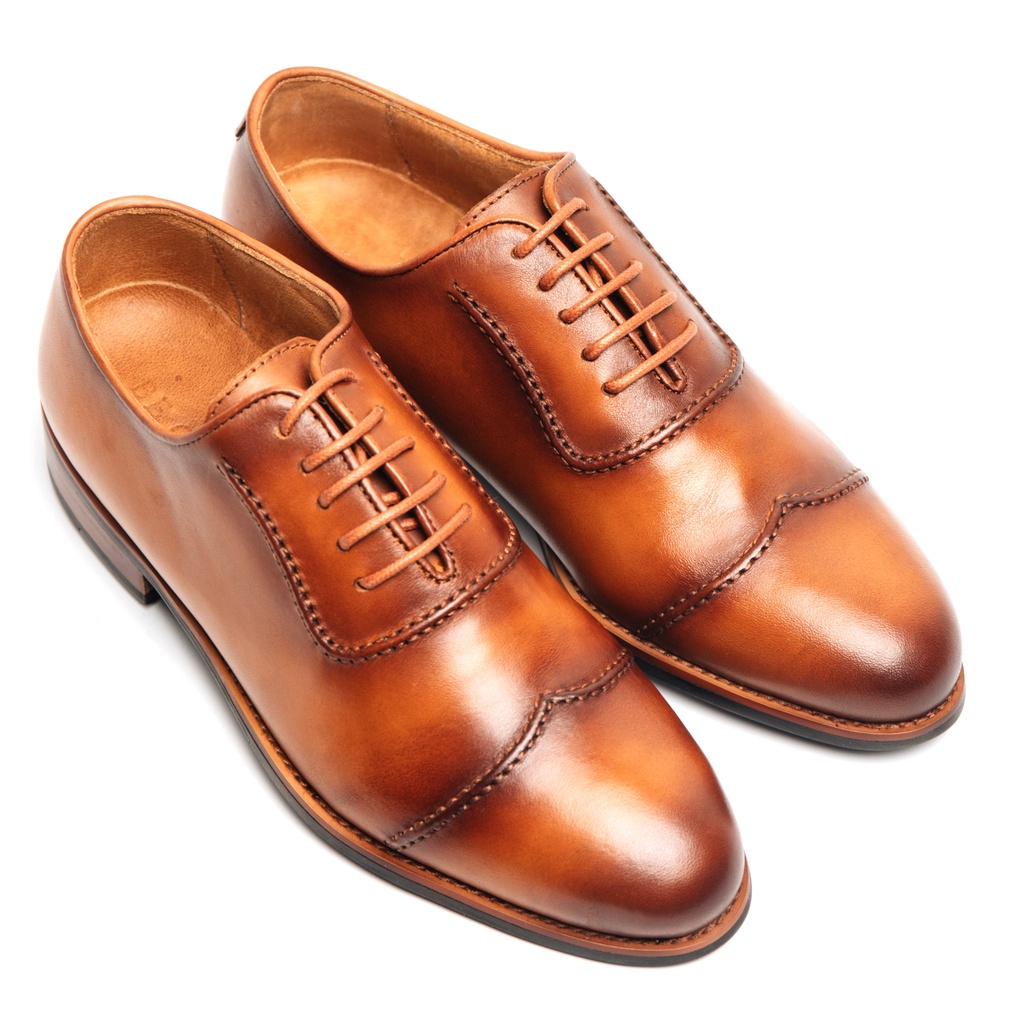 Giày Tây Cao Cấp DOUBLE STITCHES OXFORD - Da Bò Ý Lót Trong Da Bò Mộc - Thương hiệu Be Classy