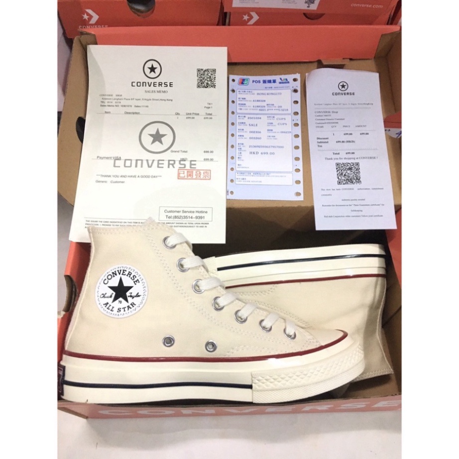 👟👟Giày Thể Thao, Giày Sneaker Converse_Cổ Cao Trắng Kem ,Giày Thể Thao Nam Nữ Bản Đẹp Nhất