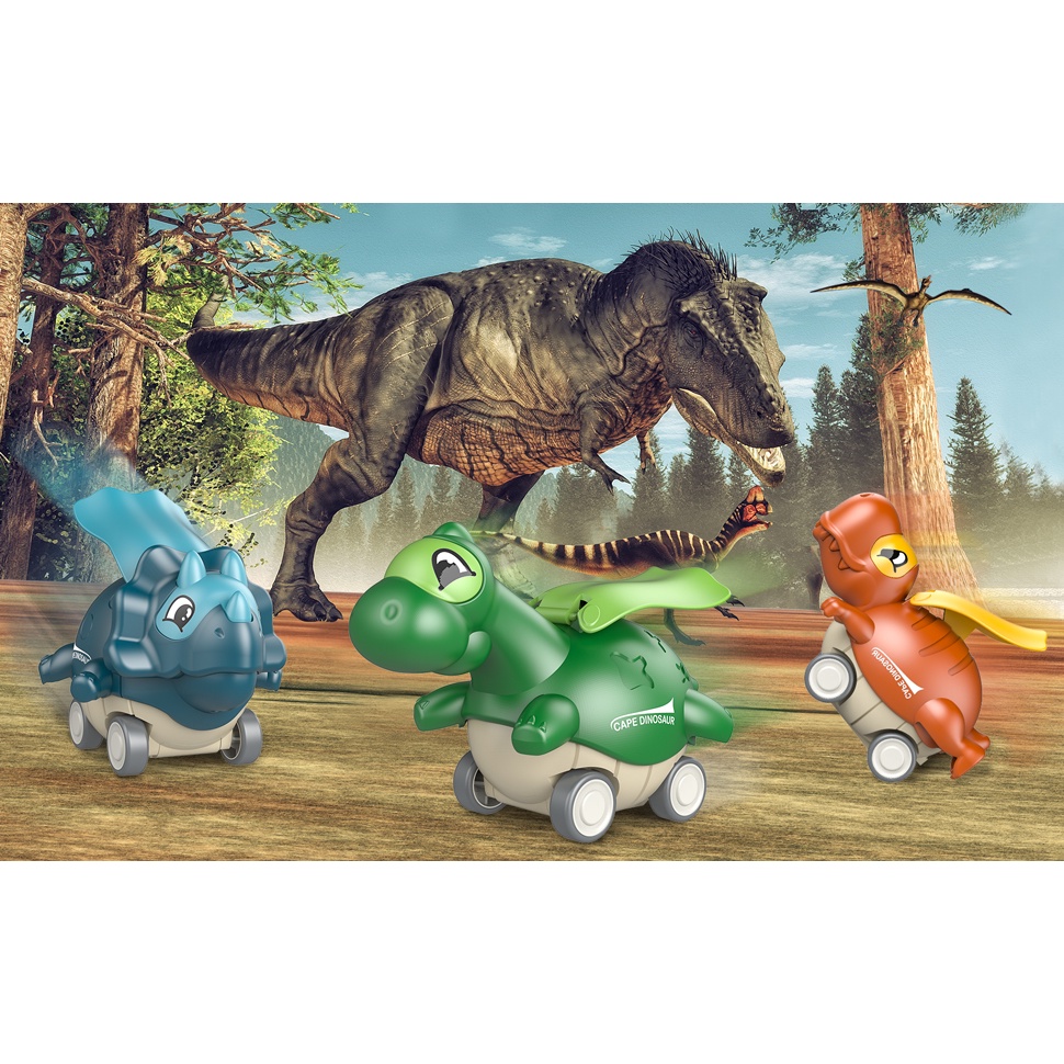 Set 3 Đồ Chơi Khủng Long Dễ Thương Dành Cho Bé 1-6 Tuổi