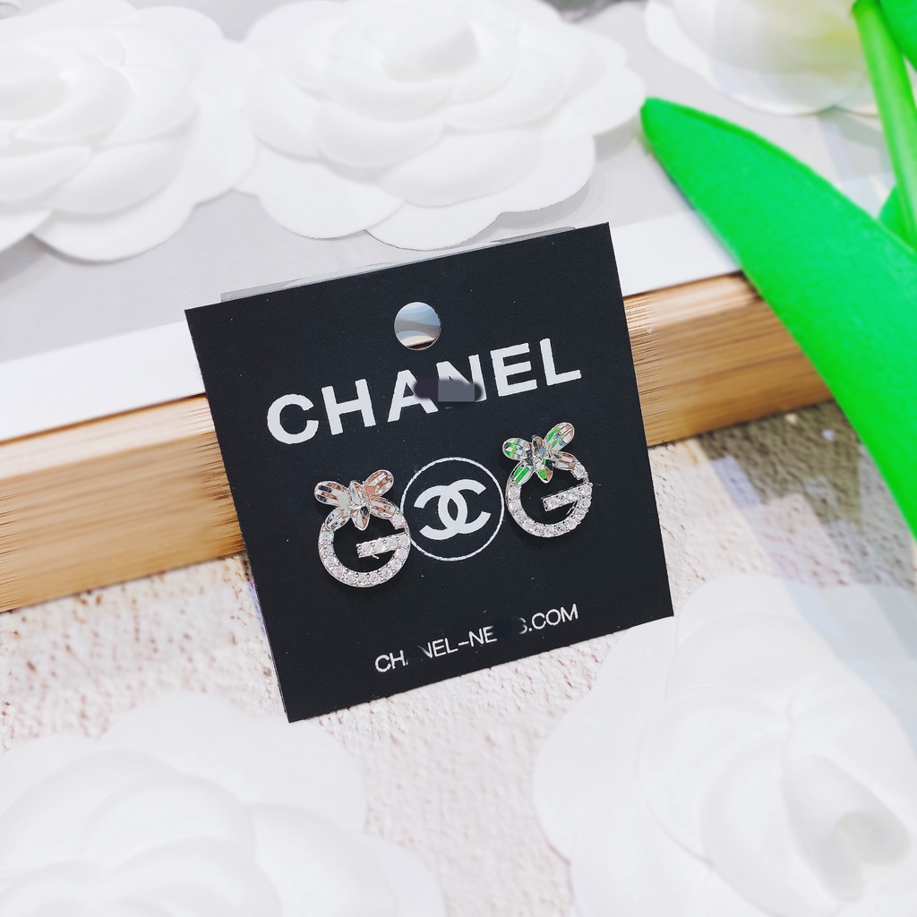 Bông tai xi bạch kim đá loại 1 thời trang cao cấp dành cho nữ MS0055