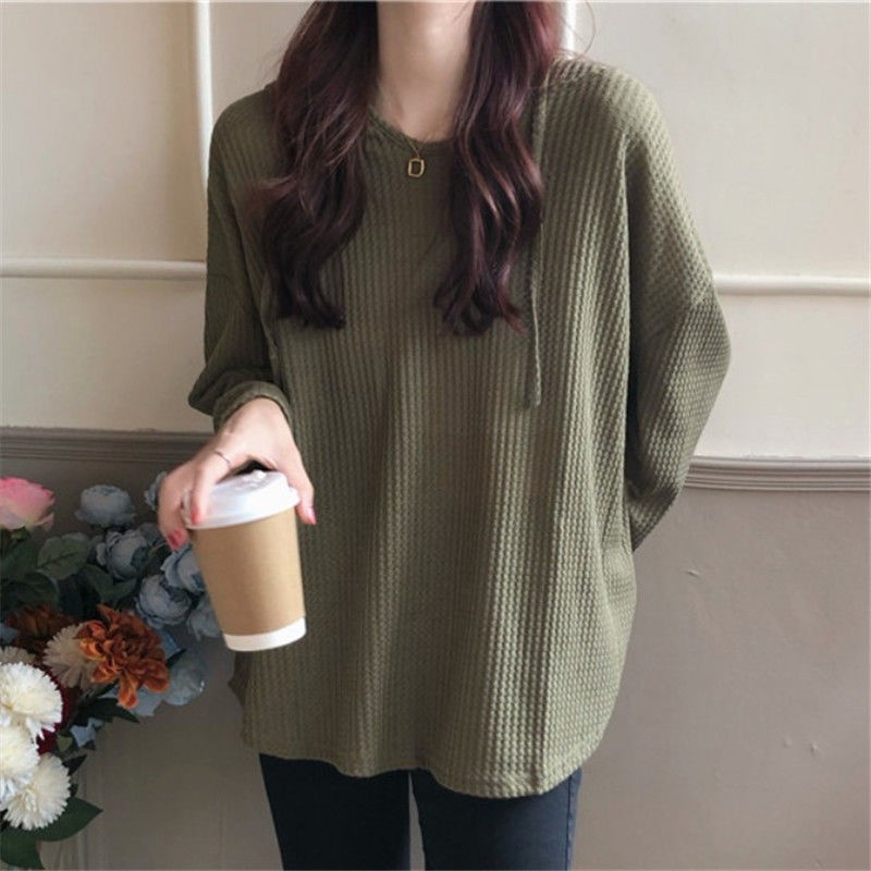 Áo Sweater Mỏng Dáng Rộng Tay Dài Có Mũ Trùm Kiểu Hàn Quốc Thời Trang 2022 Cho Học Sinh