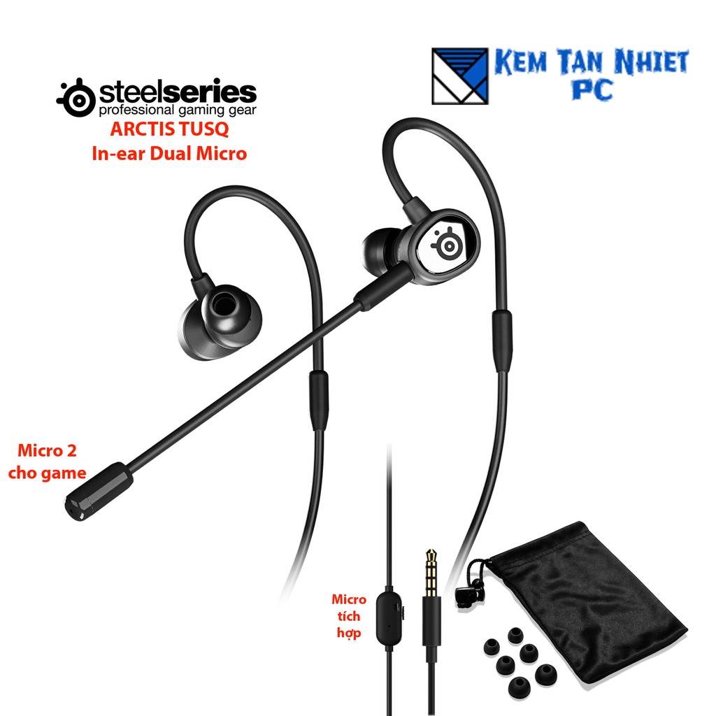 Tai nghe nhét tai Steelseries Arctis TUSQ In-ear Dual Microphone mobile gaming headset 5.0