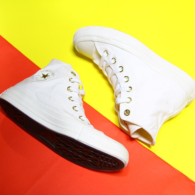 Giày Converse classic cao cổ vải trắng CCVT12