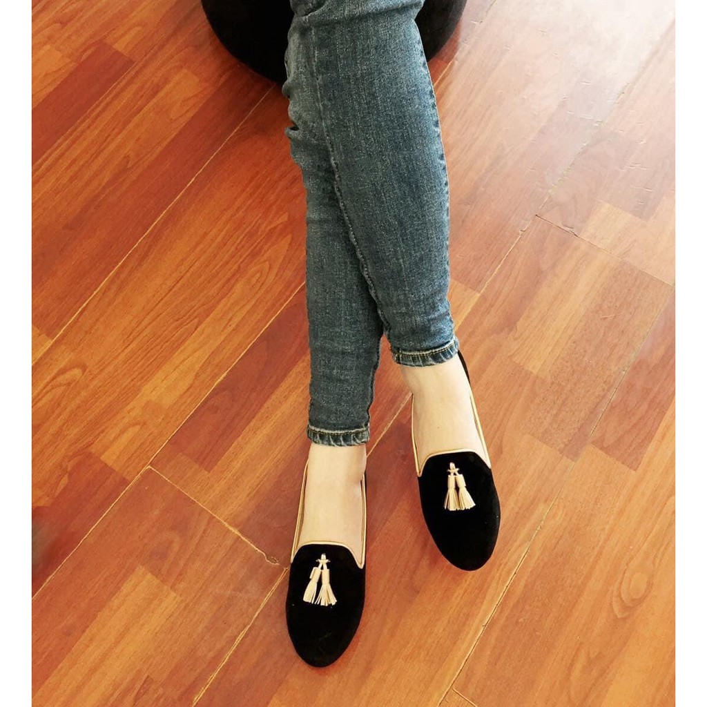 GIÀY BÚP BÊ LOAFER ĐEN TUA RUA ĐỒNG CLO005 | BigBuy360 - bigbuy360.vn