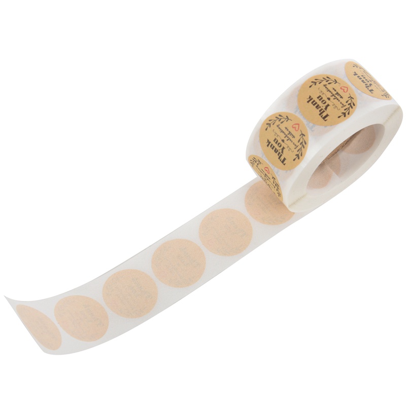 Bộ 500 Miếng Dán Hình Tròn 8x5x4cm In Chữ Thank You Độc Đáo Trang Trí Sổ Tay / Tiệc Cưới Tiện Dụng
