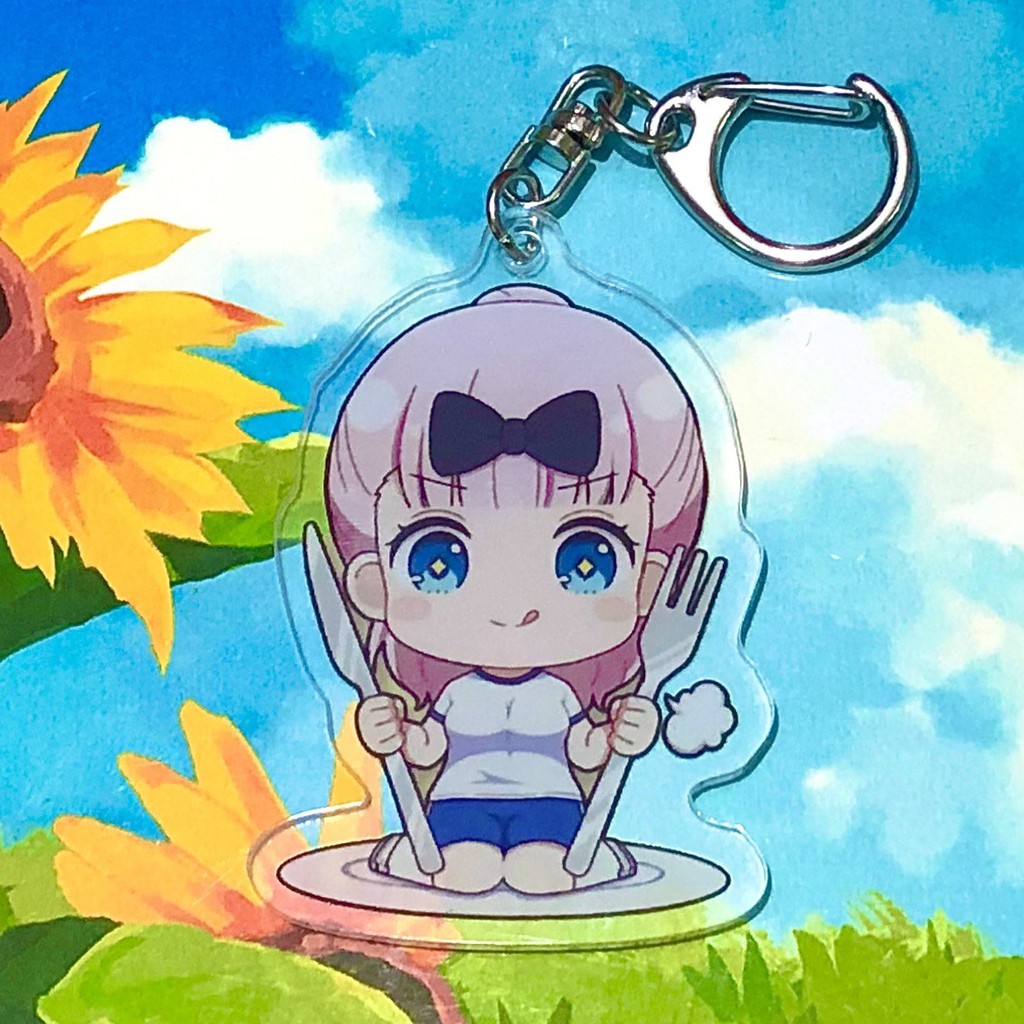 ( Mica trong acrylic ) Móc khóa xinh xắn LOVE IS WAR CUỘC CHIẾN TỎ TÌNH ver ĂN UỐNG anime chibi