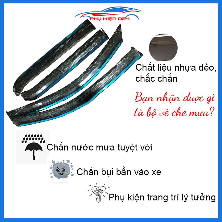 Vè mưa Fortuner 2017-2018-2019-2020 vè chỉ mạ che mưa bảo vệ xe