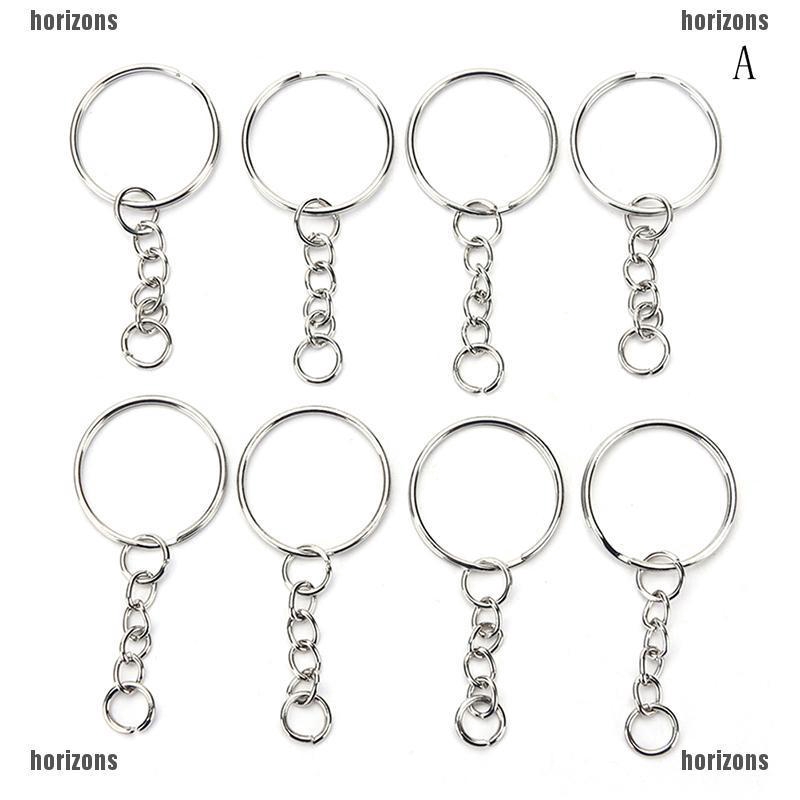 Set 100 móc khóa tròn bằng hợp kim cỡ 25mm tiện dụng