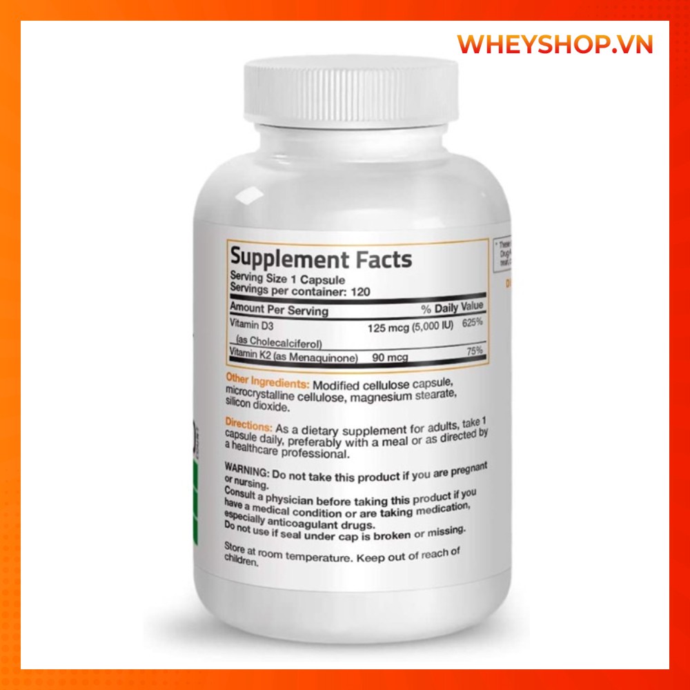 Viên Uống Bổ Sung Bronson Vitamin K2+D3 (120 - 250 viên) | BigBuy360 - bigbuy360.vn