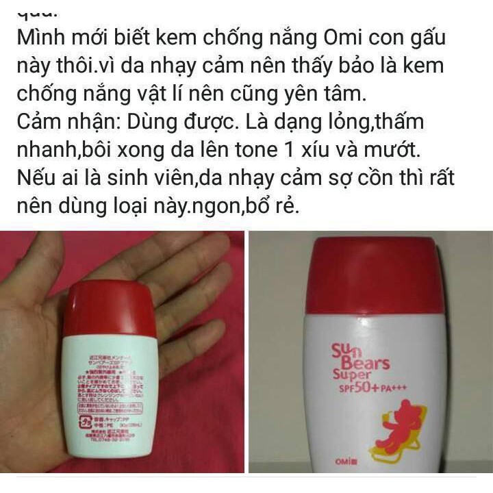 🏖🏖Kem Chống Nắng Omi Sun Bears Nhật | BigBuy360 - bigbuy360.vn