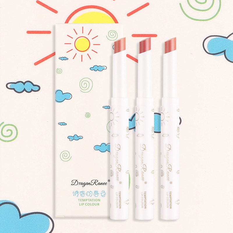 [Hàng mới về] Bộ 3 son môi màu lì hỗ trợ dưỡng ẩm không thấm nước dễ mang theo Ranee