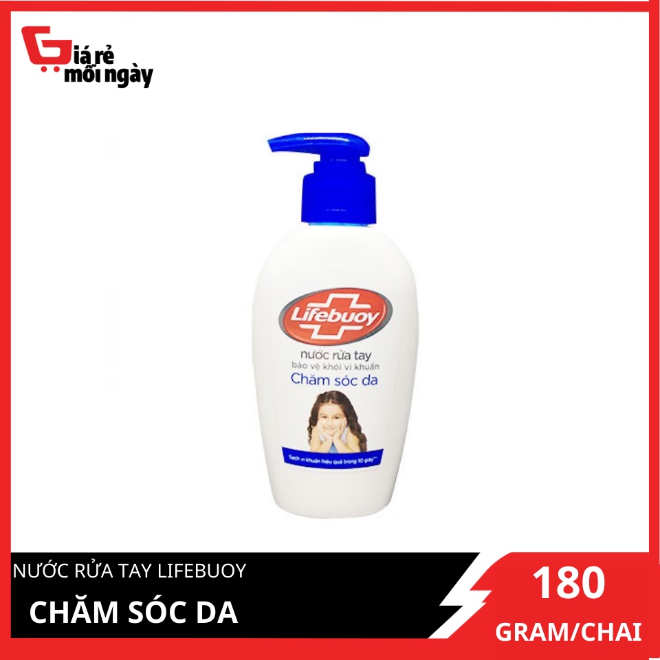 Nước rửa tay Lifebuoy NRT Chăm sóc da (Xanh) 180g