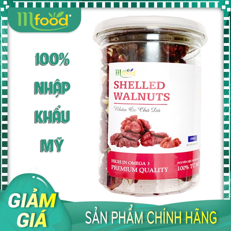 Nhân Quả Óc Chó Đỏ Mỹ Hũ 250gram