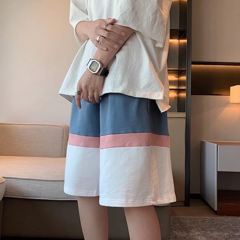【M-3XL】Quần Short Bóng Rổ Dáng Rộng Phối Màu Sắc Tương Phản Phong Cách Hàn Quốc Thời Trang Mùa Hè Cho Nam Size M-3XL