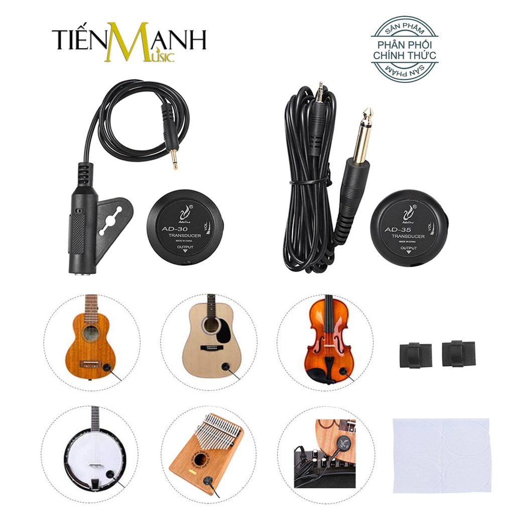 Pickup Nhạc cụ đa dụng Piezo Adeline AD-30, AD-35 - Bộ thu âm thanh cho Đàn Guitar, Ukulele, Violin, Kalimba  AD30, AD35