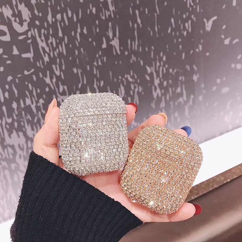 Vỏ Bảo Vệ Hộp Sạc Tai Nghe AirPods 1 2 1 Bluetooth Không Dây Bluetooth Họa Tiết Kim Cương 3D Lấp Lánh Sang Trọng