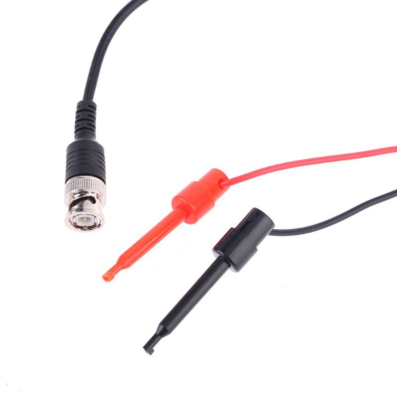 ESP 1.1M 3.61ft BNC Oscilloscope Test Probe Dual Hook Clip Male Plug Cable Lead Wire Connector