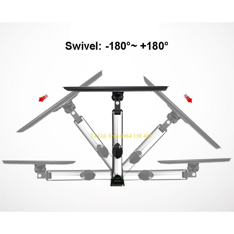 Giá treo tivi tường F300 có thể nâng lên hạ xuống được dùng cho tivi 17-35 inch tải 10kg hợp kim nhôm