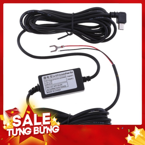 Bộ camera quan sát có dây cáp cổng USB mini bẻ góc trái sử dụng điện 8/36V tới 5V 3A cho xe hơi - Hàng nhập khẩu