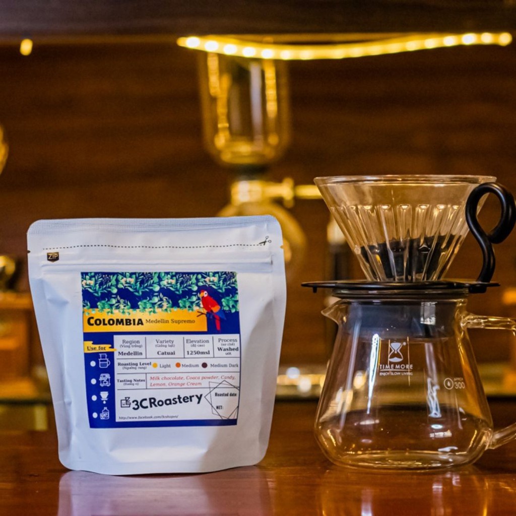 Cà phê hạt Colombia dùng pha espresso (pha máy), ủ lạnh coldbrew hương trái cây body dày dặn  - 3C Roastery