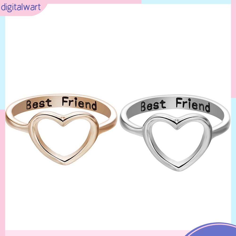 Nhẫn Hợp Kim Mặt Hình Trái Tim Khắc Chữ Best Friend Thời Trang Cho Nữ