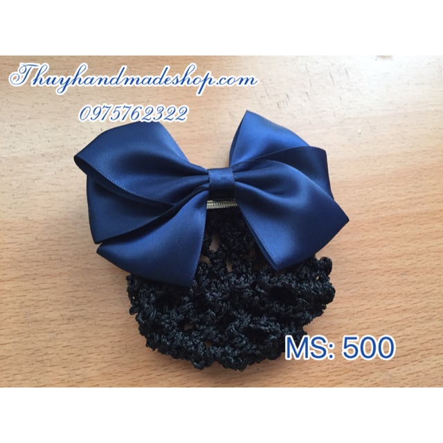 Kẹp búi tóc công sở xanh navy