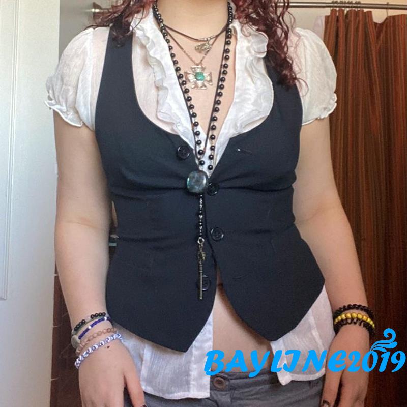 Áo Không Tay Cổ Chữ V Màu Trơn Thời Trang Mùa Hè Dành Cho Nữ Size S/M/L/XL/XXL