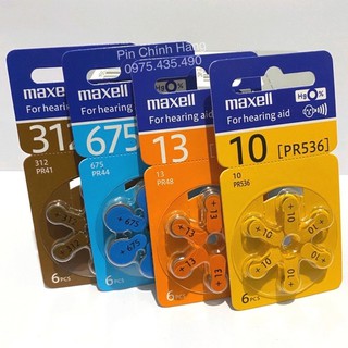 Pin Máy Trợ Thính Maxell PR48-13 / PR44-675 / PR536-10 / PR41-312 Chinh Hãng Vỉ 6 Viên