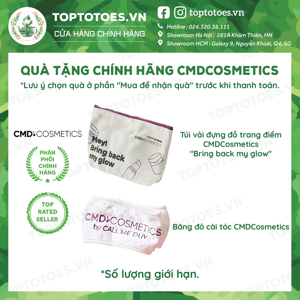 Túi vải đựng đồ trang điểm, Băng đô cài tóc CMD Cosmetics [QUÀ TẶNG KÈM ĐƠN HÀNG]