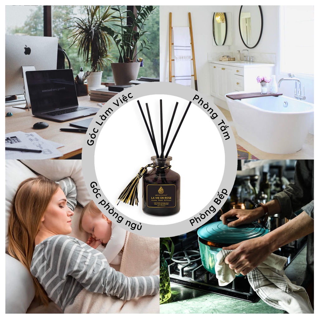 Tnh Dầu Thơm Phòng Tán Hương Que Mây Aroma Works Reed Diffuser