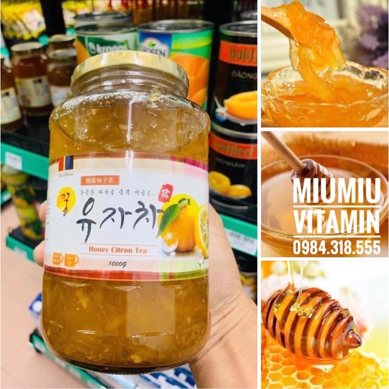 Mật ong chanh Hàn Quốc (Honey citron tea) 1kg trà mật ong chanh đào 🇰🇷 chanh đảo Jeju tốt cho sức khoẻ