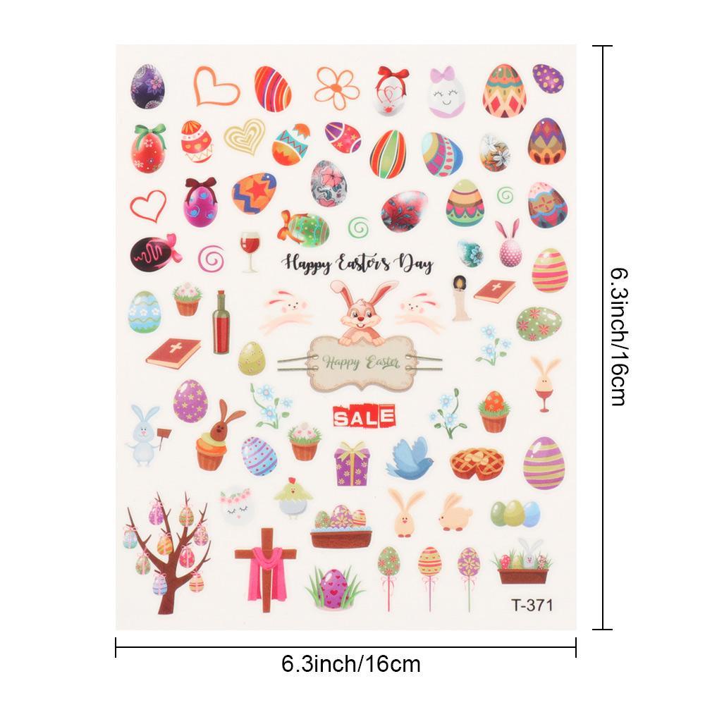Miếng Dán Trang Trí Móng Tay Hình Thỏ Phục Sinh DIY