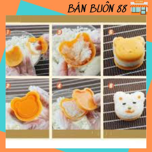 Sét 3 khuôn cơm hình thú cute