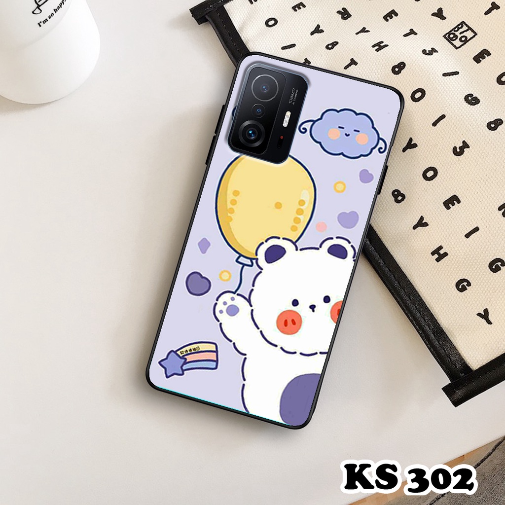 Ốp lưng Xiaomi Mi 11 5G - Xiaomi Mi 11T 5G - Xiaomi Mi 11T Pro 5G - Ốp in hình gấu &amp; thỏ đang yêu - Lưng nhám viền TPU