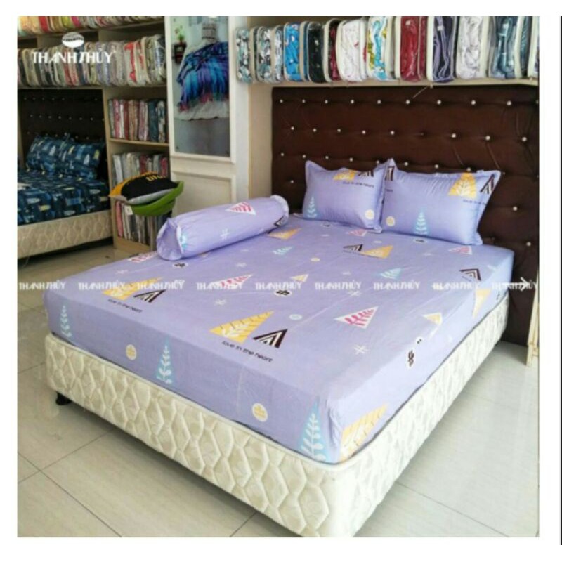 gra trải giường - bộ drap cotton Thanh Thủy cao cấp