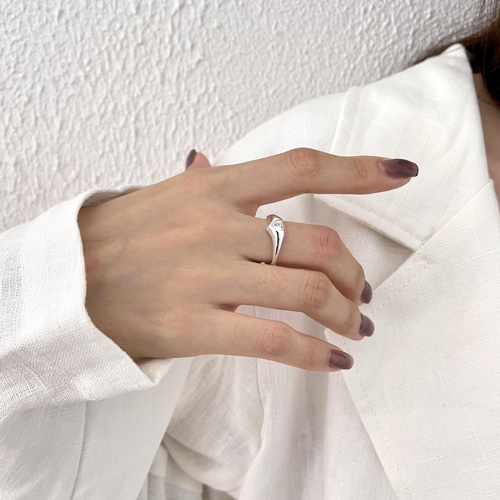 Nhẫn bạc SOFF CLUB S925 - Nhẫn tim đá trắng lấp lánh