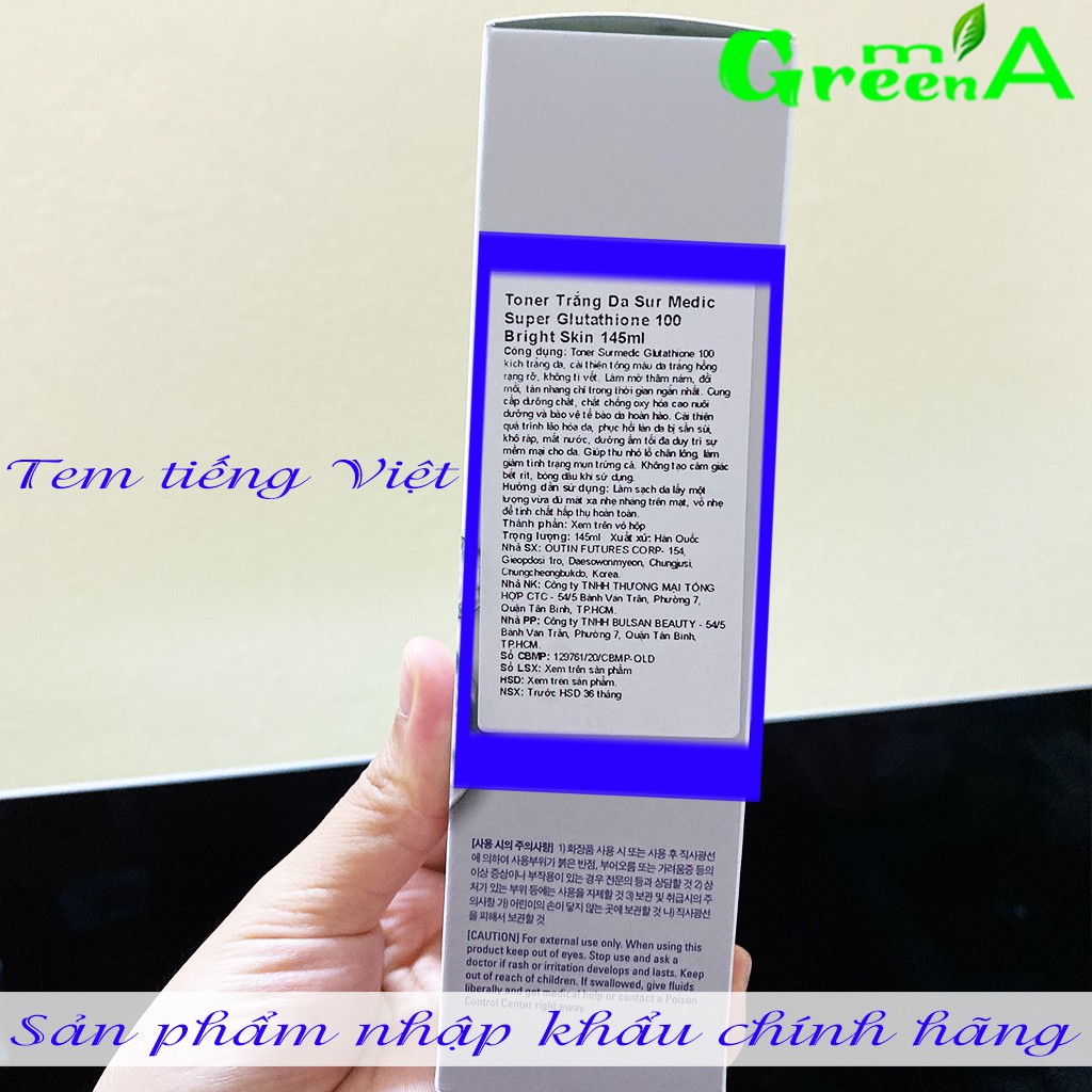 Toner Sur Medic Nước Hoa Hồng Dưỡng Trắng Da Sur.Medic+ Super Glutathione 100 Bright Skin 145ml [NHẬP KHẨU CHÍNH HÃNG] | BigBuy360 - bigbuy360.vn