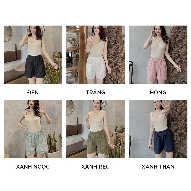 Quần đũi nữ đẹp dáng short thời trang chất liệu đũi xước hàn quốc cao cấp LOT STORE QA38