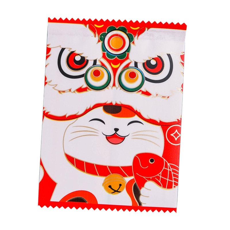 Set túi đựng bánh kẹo nougat bích quy hình mèo/múa lân Trung Hoa cho dịp năm mới