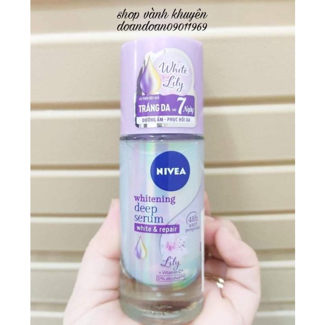 Lăn Ngăn Mùi Nữ Nivea Serum Sáng Mịn Trắng Da Hương Nước Hoa 40ml