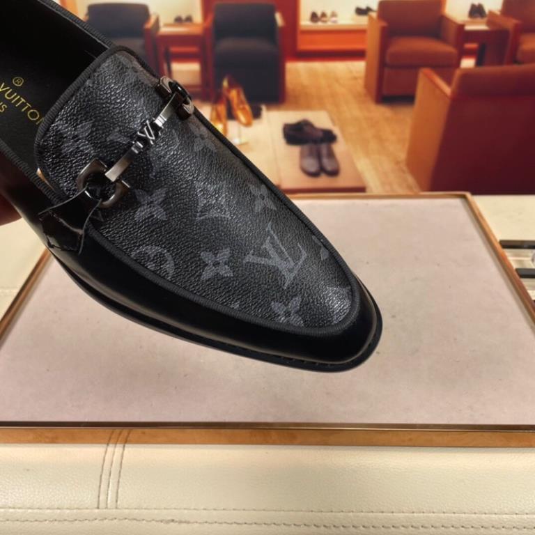 Giày tây lười mẫu mới 2021 da thật nhập khẩu cho nam thương hiệu Louis Vuitton LV cao cấp 🚐