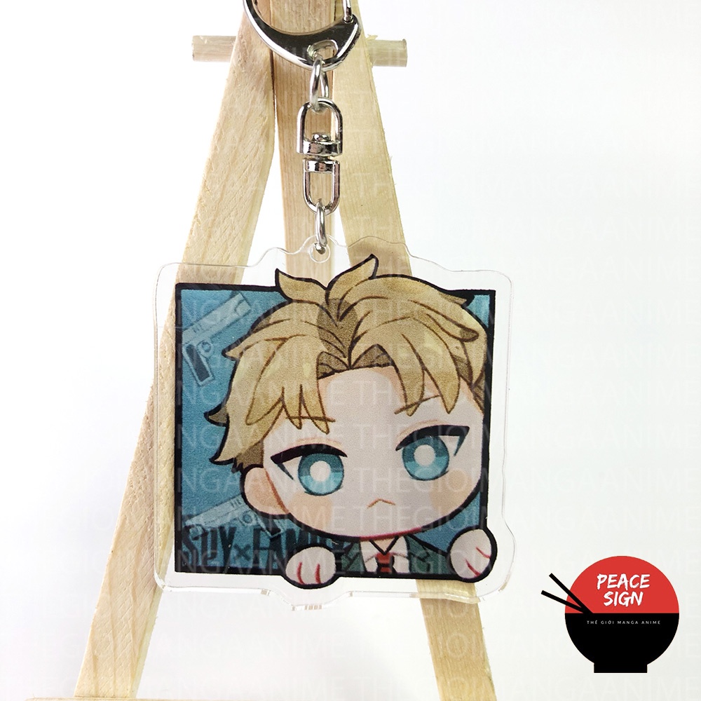 Móc khóa in hình SPY X FAMILY ver VUÔNG CUTE - GIA ĐÌNH ĐIỆP VIÊN anime chibi mica trong acrylic