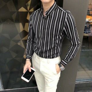 Áo sơ mi nam tay dài sọc kẻ