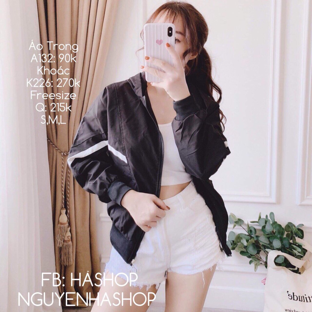 [Mã FAMAYWA giảm 10K đơn 50K] Áo khoác dù nữ 1 xọc phối dây khoen cá tính ( 3 màu đỏ, đen, trắng) | BigBuy360 - bigbuy360.vn